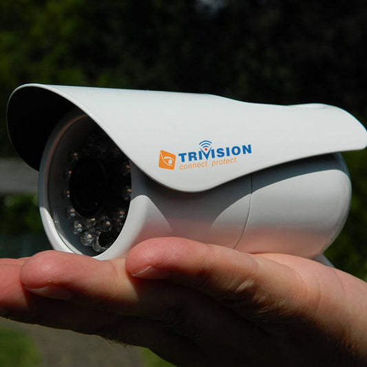 TriVision Outdoor Security Camera with Wi-Fi, POE, Wide View